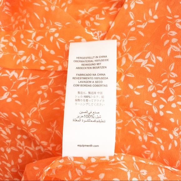 Equipment | Essential Silk Shirt | Coral/Wht | XL - Picture 10 of 13